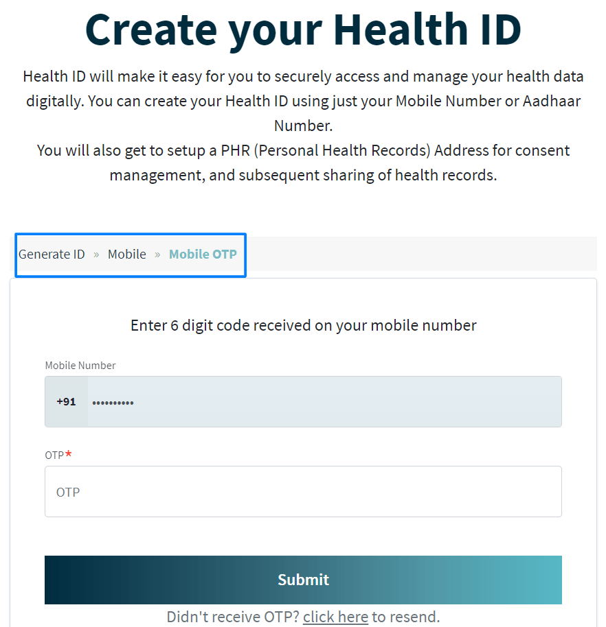 Health ID OTP