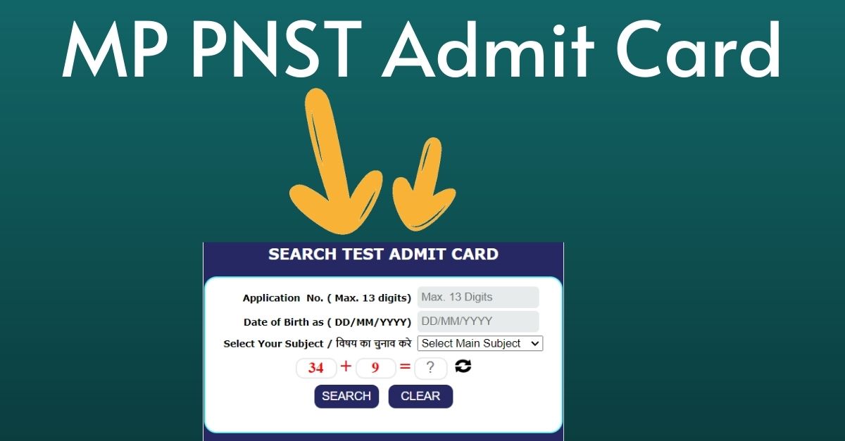 MP PNST Admit Card